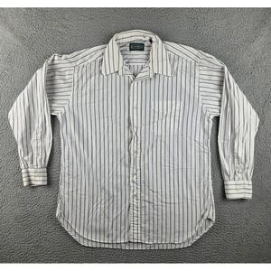 Vintage Gitman Bros Mens 16 33 White Striped Button Up Oxford Dress Shirt